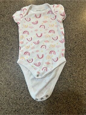 White Rainbow Print Short Sleeve One-Piece